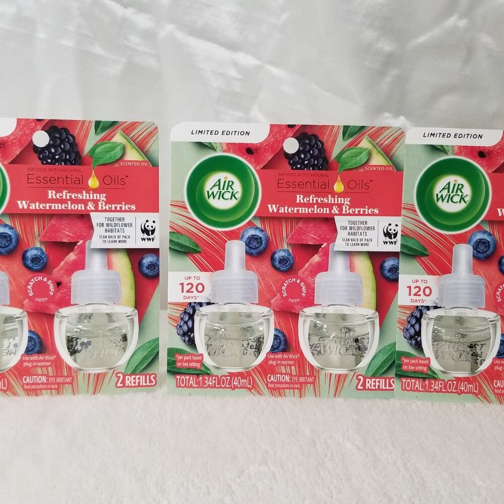 Air Wick Scent Oil Refills Refresing Watermelon & Berries- 1.34 FZ (4 packs)